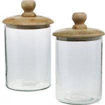Glazen pot met deksel, bonboniere, glazen pot naturel, helder Ø11cm H19cm 2st