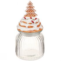 Artikel Kerstbonbonnière glas, dennenkoekenpot Ø11cm H21cm
