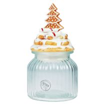 Kerstbonbonnière glas, dennenkoekenpot Ø11cm H21cm