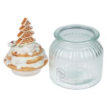 Kerstbonbonnière glas, dennenkoekenpot Ø11cm H21cm
