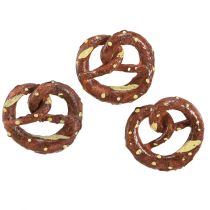 Artikel Krakeling decoratie strooidecoratie bruin mini kunstkrakeltjes 4cm 6 st