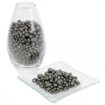 Metallic sierkralen antraciet sierkorrels rond 4-8mm 1l