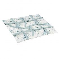 Artikel Broodmand, stof, eucalyptus, opbergdoos, wit, groen, katoen, decoratie, 20x20x7cm