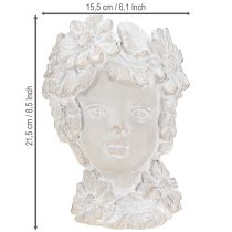 Artikel Buste van gegoten steen, sculptuur vrouw plantenbak antiek H21,5cm
