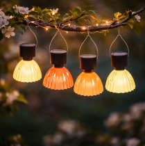 Artikel Stijlvolle hanglamp op zonne-energie voor een prachtige buitenruimte, terras of tuin, 14 cm, 4 stuks