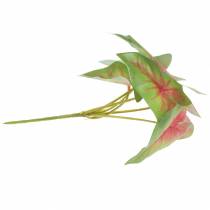 Artikel Kunstcaladium zesbladige groen/roze kunstplant zoals echt!