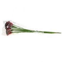 Artikel Calla rood bordeaux kunstbloemen in bos 57cm 12 st