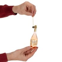Artikel Kerstboomversiering set, champagneglas en champagnefles, kerstdecoratie, 14 cm, 2 stuks