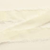 Artikel Chiffon lint crèmekleurige stoffen lint met franjes 40mm 15m