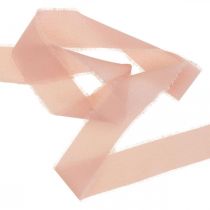 Artikel Chiffon lint roze stoffen lint met franjes 40mm 15m