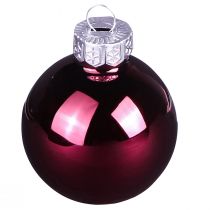 Artikel Kerstboomballen glazen boombollen Berry Mix Ø5cm 24 stuks Berry roze beige crème glanzend