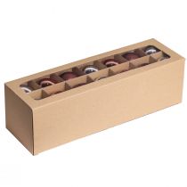 Artikel Kerstboomballen zilver abrikoos glazen bollen Ø5cm 24 st