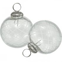 Kerstballen, Kerstballen transparant Ø7.5cm 3st
