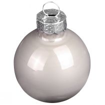 Artikel Kerstboomballen van glas groen parelmoer grijs Ø5cm 24 st