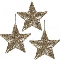 Artikel Kerstboomversieringen, Adventsversieringen, sterhanger Gouden B20.5cm 6st