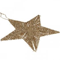 Artikel Kerstboomversiering, Adventsdecoratie, sterhanger goudkleurig B20,5cm 6 stuks