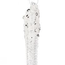 Artikel Kerstboomdecoratie ijspegeldecoratie helder zilver 15cm 8st