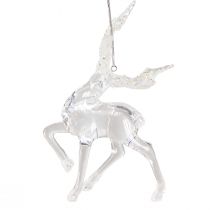 Artikel Kerstboomdecoratie hert decoratief figuur acryl 12,5/15cm 2st