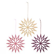Artikel Kerstboomversiering, sneeuwvlokken, houten decoratie, Scandinavische stijl, 15 cm, 8 stuks