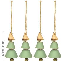 Artikel Kerstboomversiering, dennenboom om op te hangen, kerstgroen/natuur H10cm L24cm 4 stuks