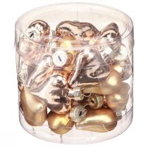 Artikel Kerstversiering, kerstboomversiering, gouden hartjes, 3 cm, 24 stuks