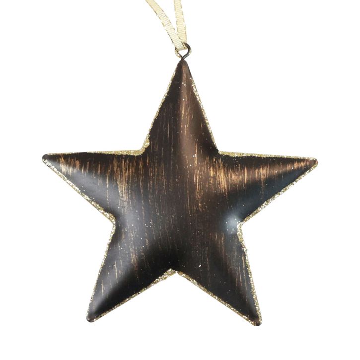 Artikel Kerstboomdecoratie decoratie ster metaal zwart goud Ø15cm 3 st