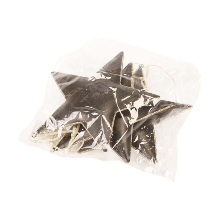 Artikel Kerstboomdecoratie decoratie ster metaal zwart goud Ø15cm 3 st