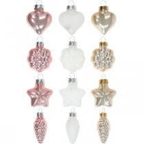 Artikel Kerstboomdecoratie glas Kerstboomdecoratie pastel 12 stuks