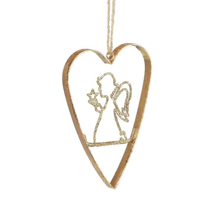Artikel Kerstboomversiering hart metalen hartjes decoratie goud 12cm 6st