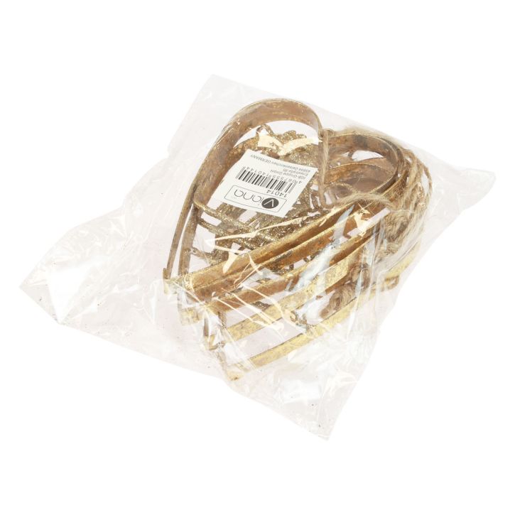 Artikel Kerstboomversiering hart metalen hartjes decoratie goud 12cm 6st