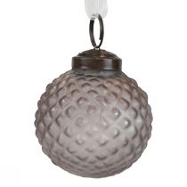 Kerstboomversiering vintage glasdecoratie blauw grijs Ø5cm 9st
