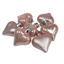 Artikel Mini glazen hartjes roze 4cm 12 st