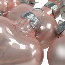 Artikel Mini glazen hartjes roze 4cm 12 st