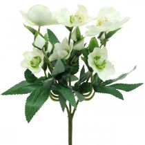 Artikel Kerstrozen wit decoratief boeket kunstbloemen Kerstarrangement 27cm