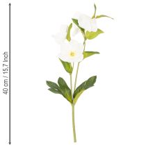 Artikel Kerstroos kunstbloem, wit, decoratief boeket kunstbloemen, 40 cm, 4 stuks