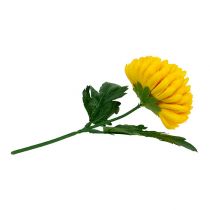 Artikel Chrysanthemum gele zijden bloemen Ø7cm L18cm 4 stuks