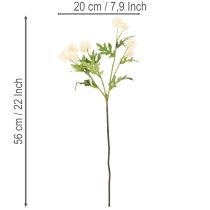 Artikel Kunstmatige chrysanten, crèmewitte bos, decoratieve tak, groot 56 cm, 4 stuks
