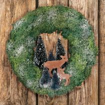 DIY doos moskrans winter bosdeurkrans Kerst Ø34cm