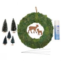DIY doos moskrans winter bosdeurkrans Kerst Ø34cm