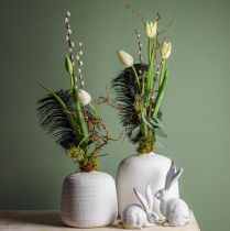 Artikel Vaas keramiek, decoratieve vazen wit Ø15cm H14,5cm set van 2