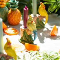 Artikel Exotische kaarsenhouder keramiek vogels handbeschilderd H14,5cm 2 stuks