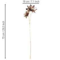 Artikel Kunstmatige dahlia, met lange steel en twee bloemen, 75 cm