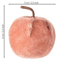 Artikel Decoratieve appels stof appel fluweel bruin geel Ø5cm H6cm 12 stuks
