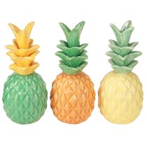 Artikel Decoratieve ananas Keramiek Kleurrijke keramische decoratie Assorti 17cm 3st