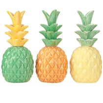 Artikel Decoratieve ananas Keramiek Kleurrijke keramische decoratie Assorti 17cm 3st