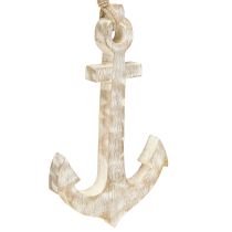 Artikel Decoratief anker hout wit geveegd houten anker om op te hangen 30,5cm