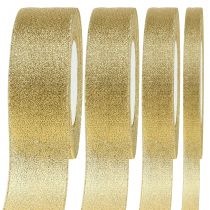 Artikel Decoratief lint goud diverse breedtes 22,5m