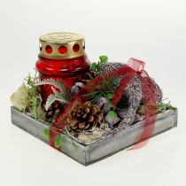 Artikel Graflicht glas rood Ø7cm H13cm 8st