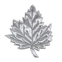 Decoratief blad gemaakt van zijde 5 cm zilver 60 st