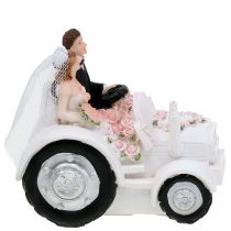 Decoratieve bruid en bruidegom op tractor H10cm